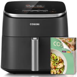 Cosori 9-in-1 TurboBlaze Air Fryer 6 Qt, PFAS-Free Ceramic Coating, 90°–450°F, Precise Heating for Even Results, Air Fry, Roast, Bake, Broil, Dry, Frozen, Proof, Reheat, Keep Warm, 120V, Dark Gray Air fryer Dark Gray
