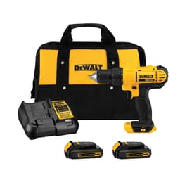DEWALT 20V Max Cordless Drill Driver Set, 2 Speed, High Performance Motor, Includes 2 XR 1.3Ah Li-Ion Batteries, Charger and Contractor Bag (DCD771C2) Compact Drill/Driver