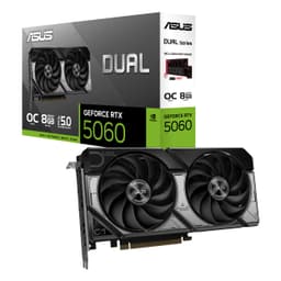 ASUS Dual NVIDIA GeForce RTX 5060 8GB GDDR7 OC Edition (PCIe 5.0, 8GB GDDR7, DLSS 4, HDMI 2.1b, DisplayPort 2.1b, 2.5-Slot Design, Axial-tech Fan Design, 0dB Technology), 3 Year Warranty Dual Fans RTX5060|8GB|OC
