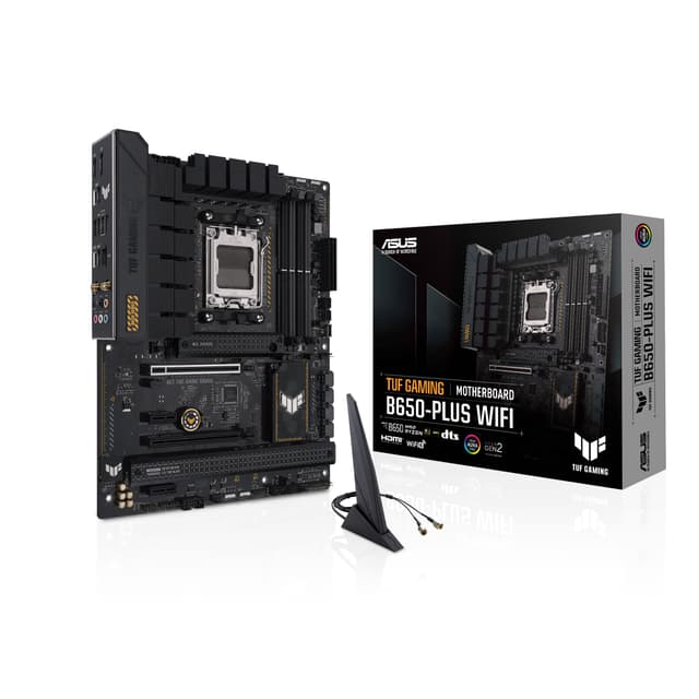 ASUS TUF Gaming B650-PLUS WiFi AMD B650 AM5 Ryzen™ Desktop 9000 8000 and 7000 ATX Motherboard, 14 Power Stages, PCIe® 5.0 M.2, DDR5 Memory, WiFi 6 and 2.5 Gb Ethernet, USB4® Support Aura Sync TUF Gaming B650-Plus|M.2x3|WiFi6