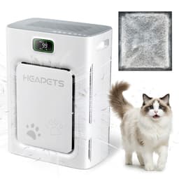 Pet Air Purifier for Home Large Room 2500 sq ft, H13 HEPA Washable Double-Sided Filter,Air Cleaner for Pet Hair Dander Odor Allergies Pollutant Smoke Dust,PM2.5 Air Quality Monitor,Auto Mode,P358 Grey P358White-Grey