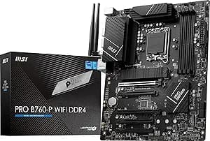 MSI PRO B760-P Wi Fi DDR4 Pro Series Motherboard - Supports 12th/13th/14th Gen Intel Processors, LGA 1700, DDR4, PCIe 4.0, M.2, 2.5Gbps LAN, USB 3.2 Gen2, HDMI/DP, Wi-Fi 6E, Bluetooth 5.3, ATX
